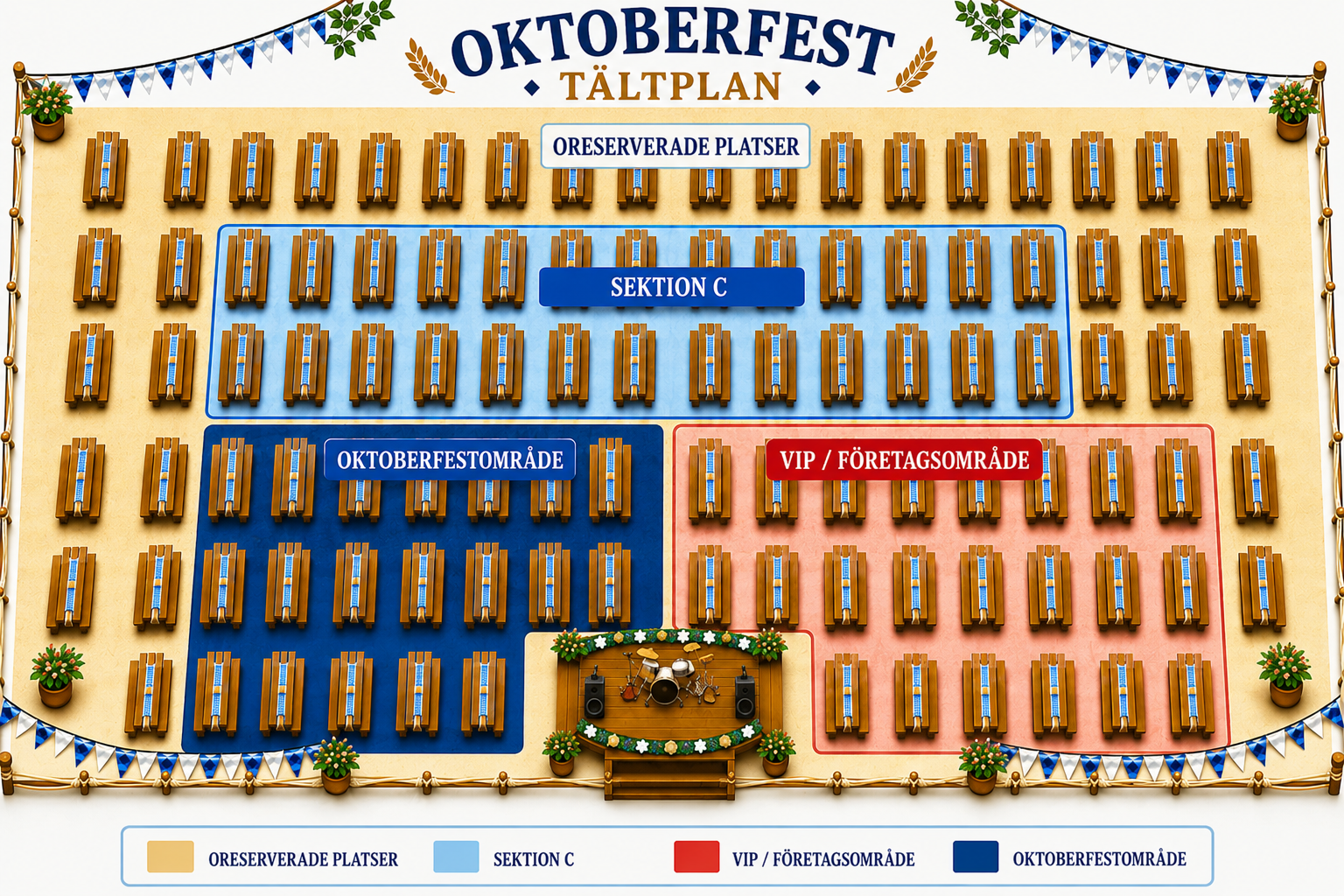 Pladskort til Oktoberfest